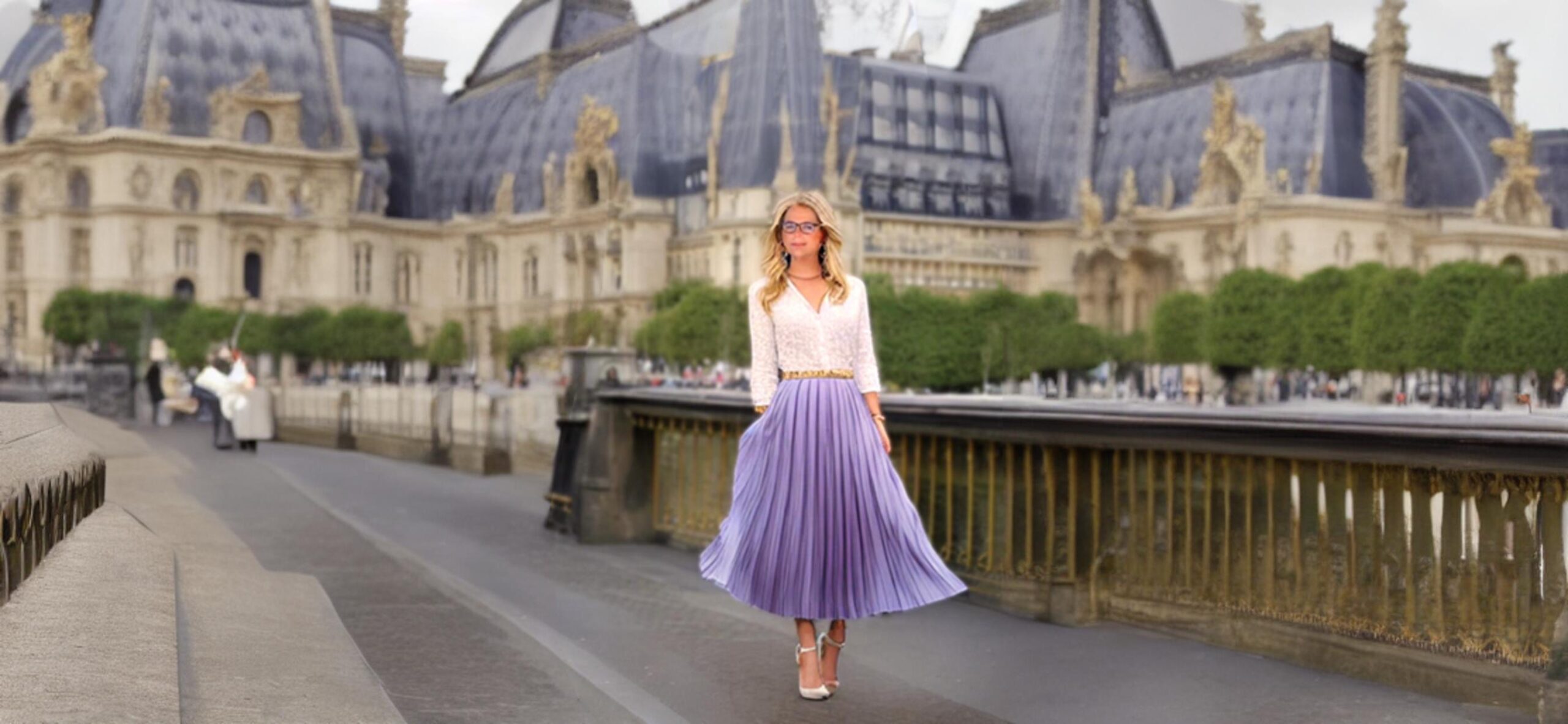 Kathy Fields taking a walk along the River Seine in Paris https://KathyFields.style