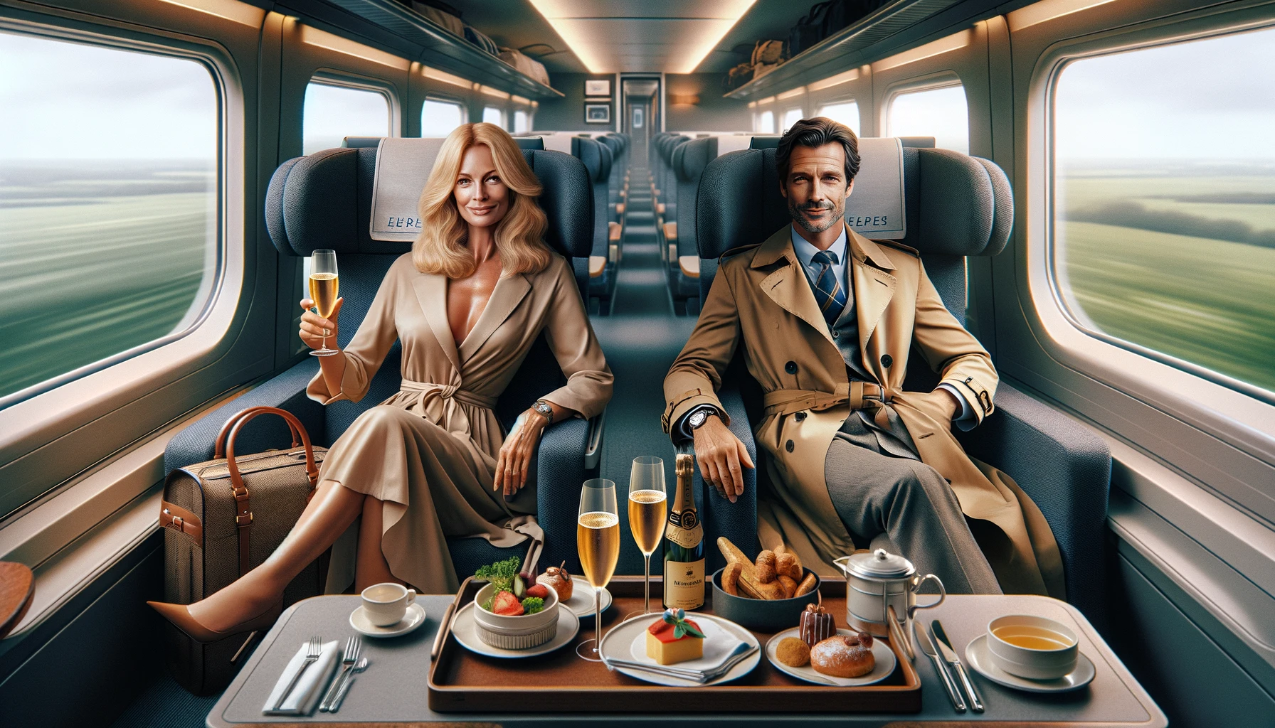  Doug and Kathy Fields traveling First Class on the Eurostar from Paris to London