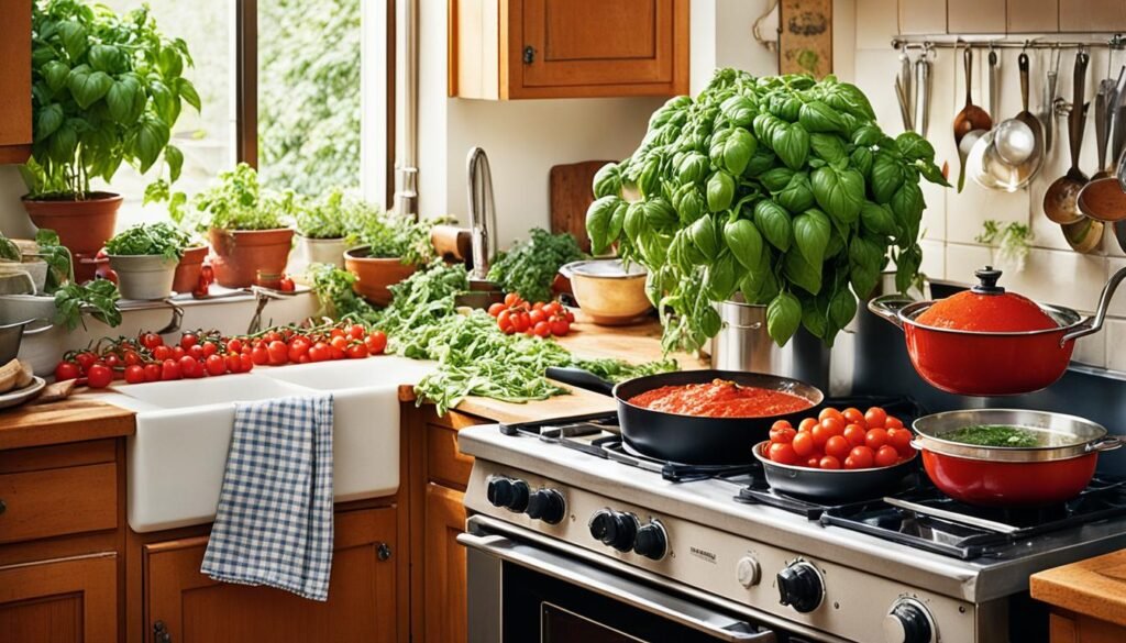 Italian cooking in the family kitchen