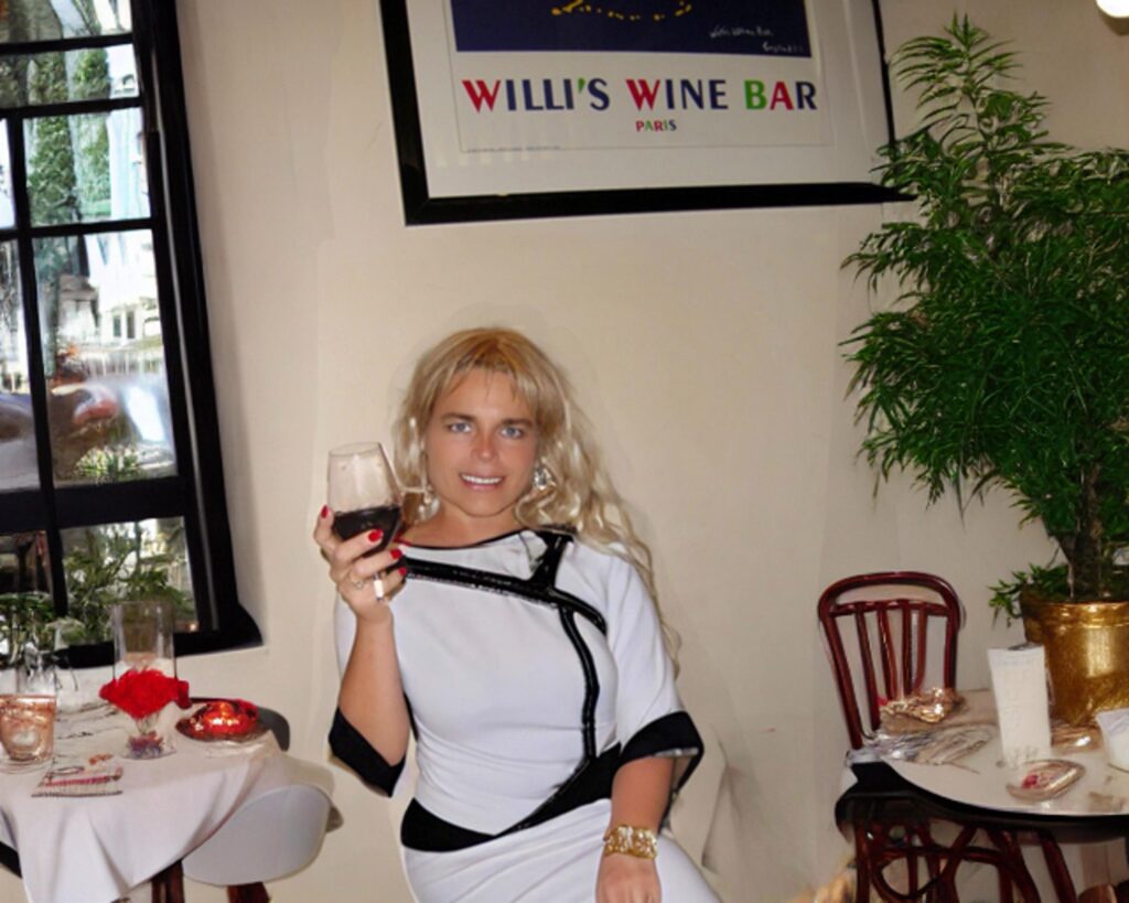 Kathy Fields at a Paris WIne Bar