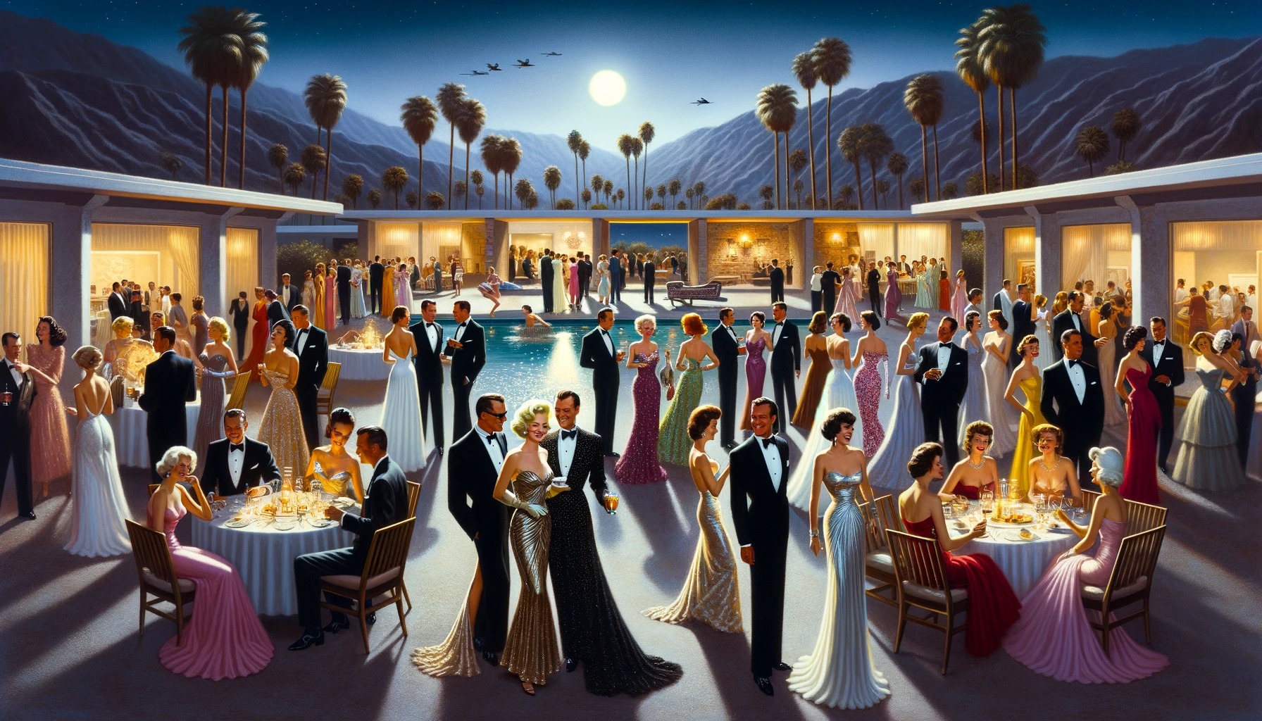 essence of Palm Springs' Golden Era evening wear and formal attire