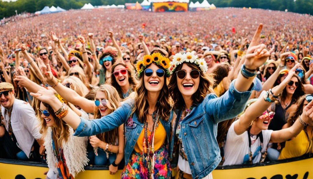 Woodstock fashion and concert style